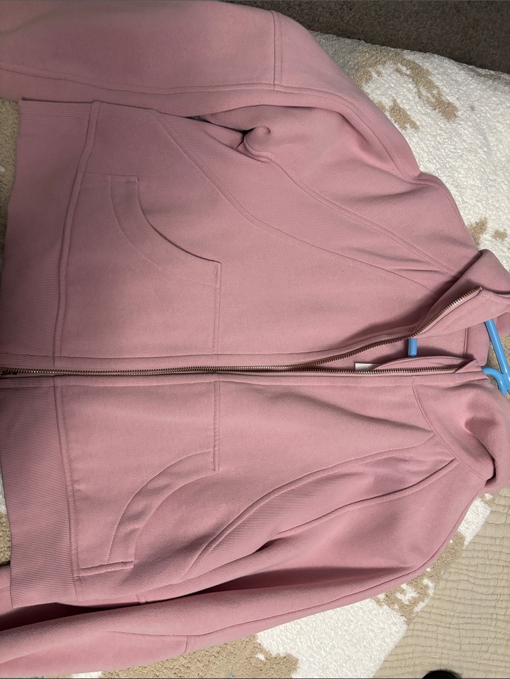 Lululemon Pink with rose gold zipper Full-Zip hooded scuba